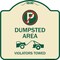 Signmission Dumpster No Parking Dumpster Area Violators Towed Heavy-Gauge Alum Sign, 18" x 18", TG-1818-24120 A-DES-TG-1818-24120 - alternate 1